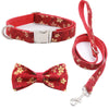 Personalized Dog Collar lead and bow tie set