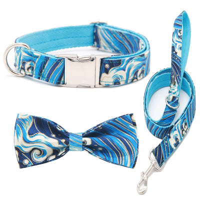 Personalized Dog Collar lead and bow tie set