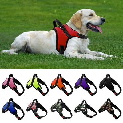 Dog and Adjustable Harness with Leash Reflective and Breathable