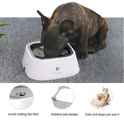 Dog Drinking Water Bowl Floating Plate Non Mouth Wetting