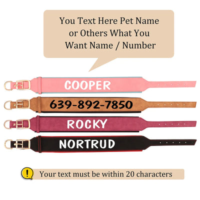 Personalized PU Leather Padded Dog Collar